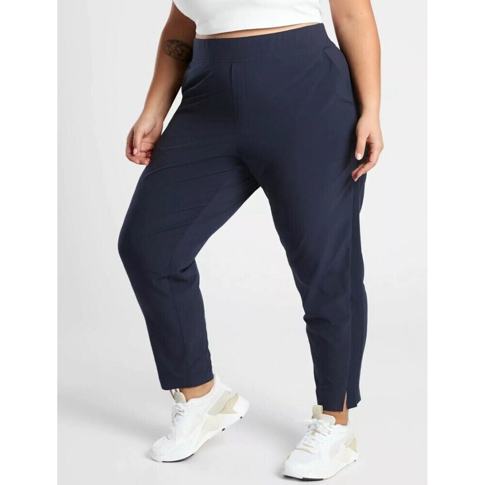 Athleta‎ Brooklyn Ankle Pant Navy Blue Pull On 198671 Lightweight Womens Plus 26